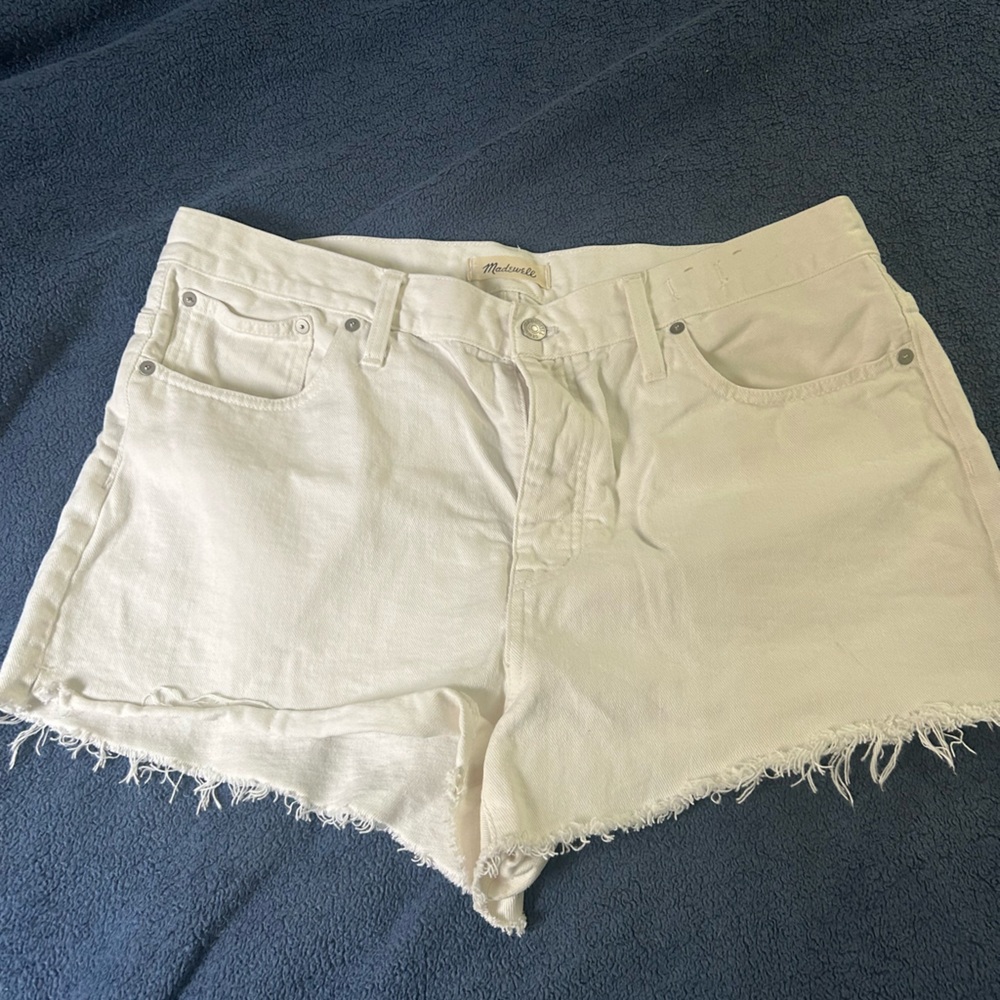 Madewell Cream Denim Shorts